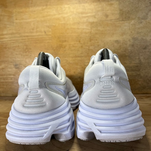 Hoka One One Bondi 8 REFLECTIVE Mens Size 10 Running Shoes Sneakers White - Picture 5 of 12